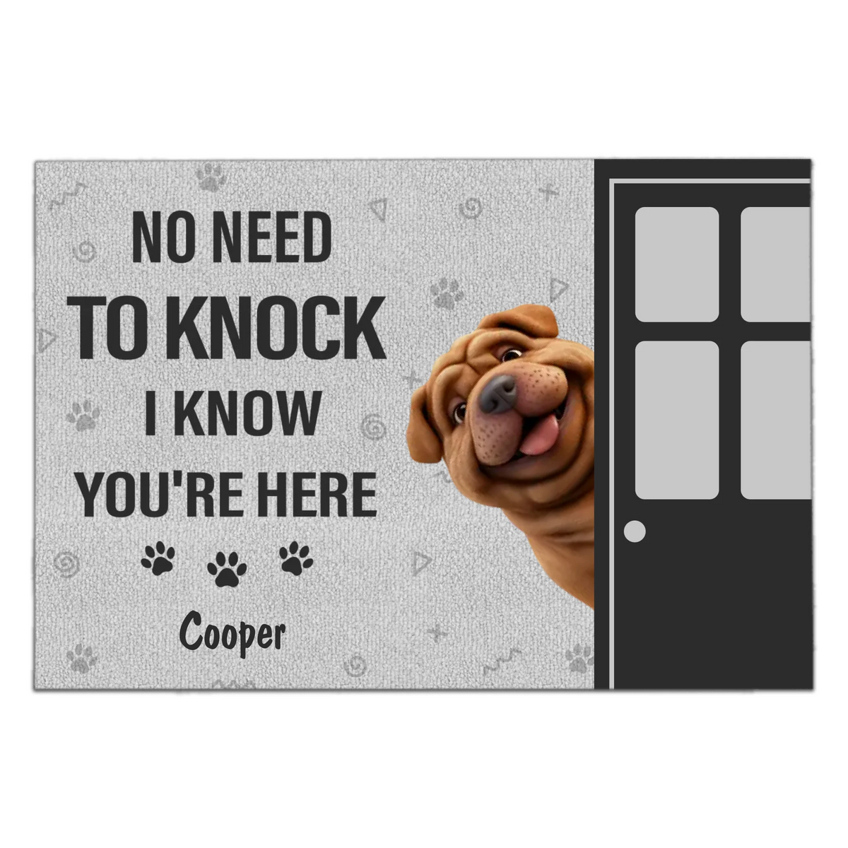 No Need To Knock We Know You&#39;re Here - Personalized Doormat, Gift For Dog Lover, Dog Owner House Decor