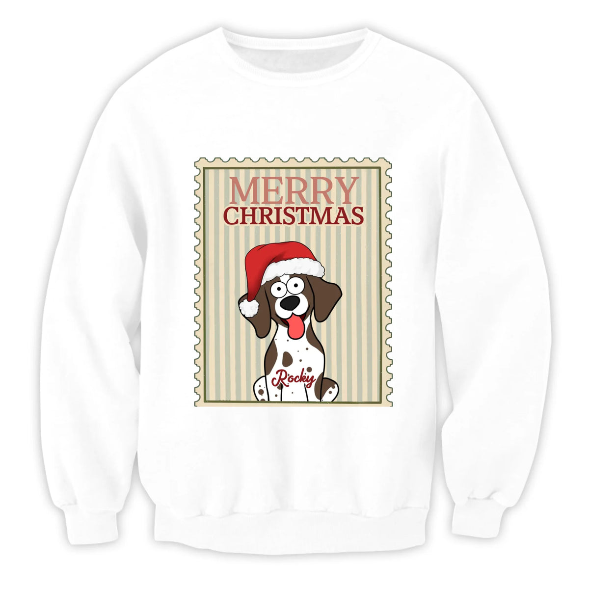 Merry Christmas Pet Holiday Portage Stamp - Personalized T-Shirt, Christmas Gift, Happy Holiday