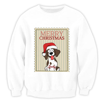 Merry Christmas Pet Holiday Portage Stamp - Personalized T-Shirt, Christmas Gift, Happy Holiday