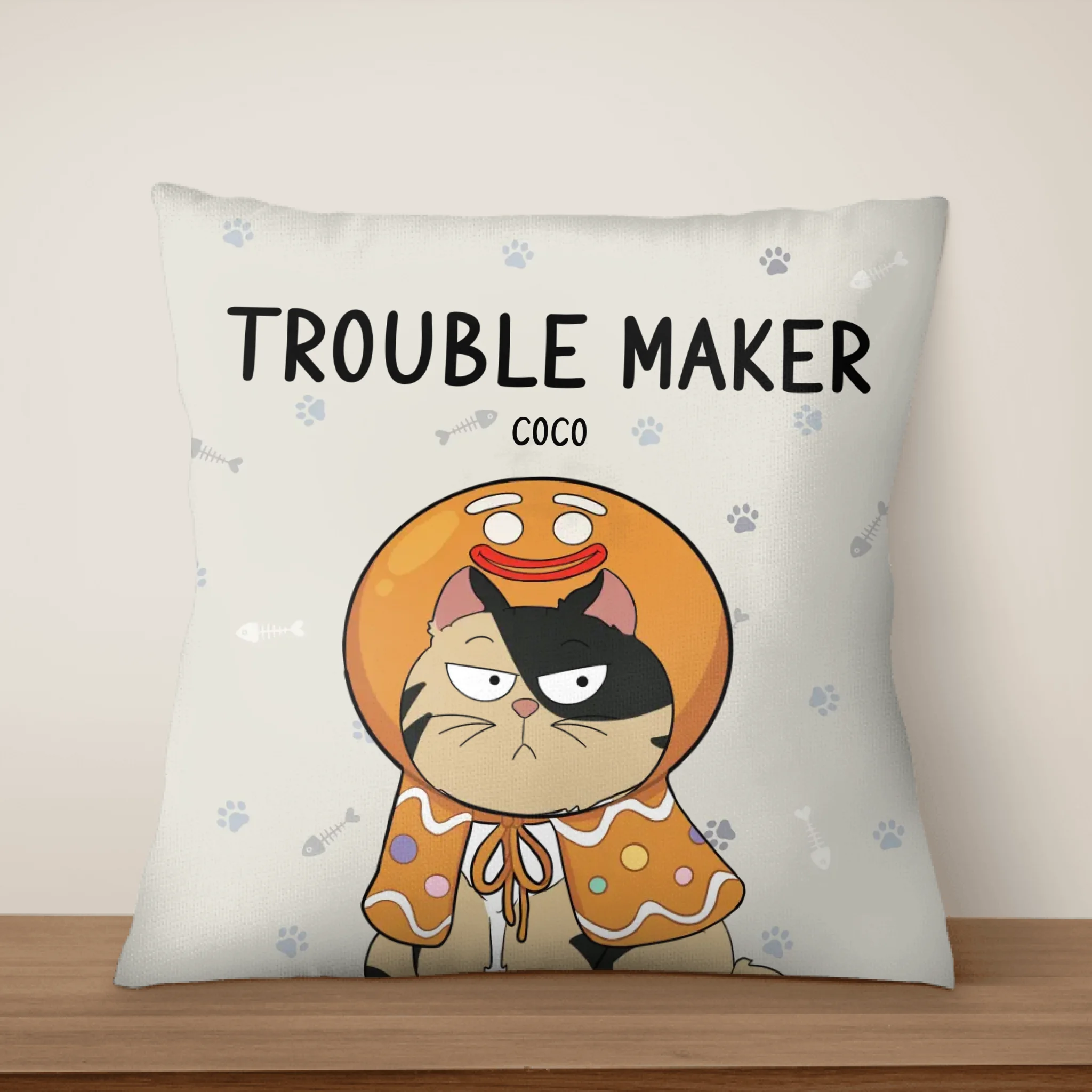 We Are The Trouble Makers - Personalized Pillow, Gift For Cat Lover, Pet Owners House Decor