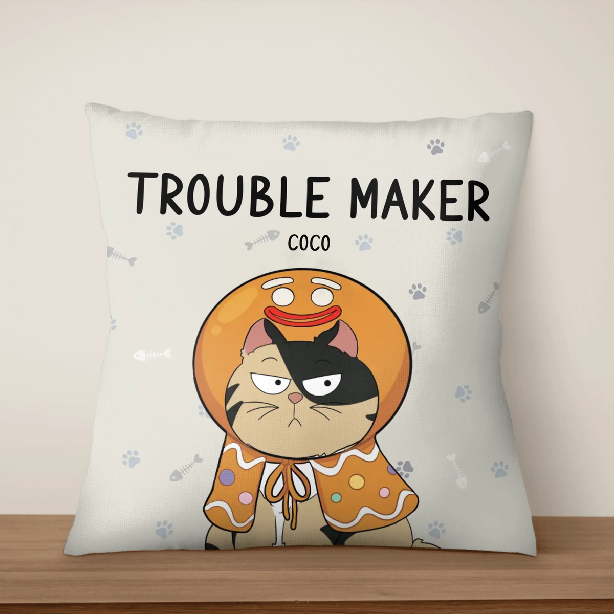 We Are The Trouble Makers - Personalized Pillow, Gift For Cat Lover, Pet Owners House Decor