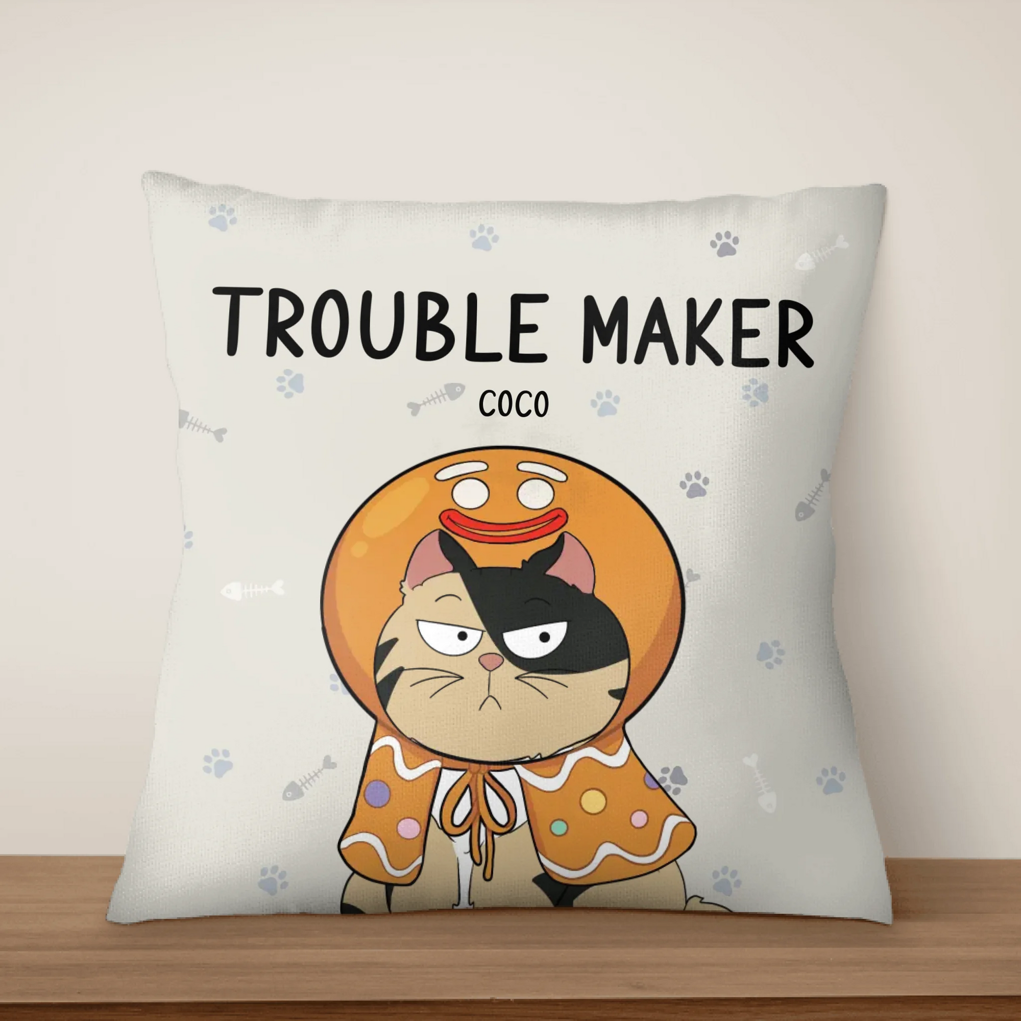 We Are The Trouble Makers - Personalized Pillow, Gift For Cat Lover, Pet Owners House Decor
