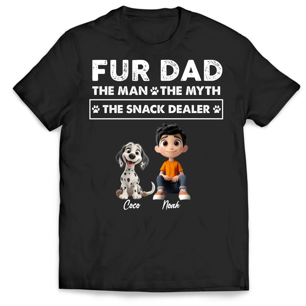 Dog Dad The Man The Myth The Snack Dealer - Personalized T-Shirt, Funny Pet Lover Shirt