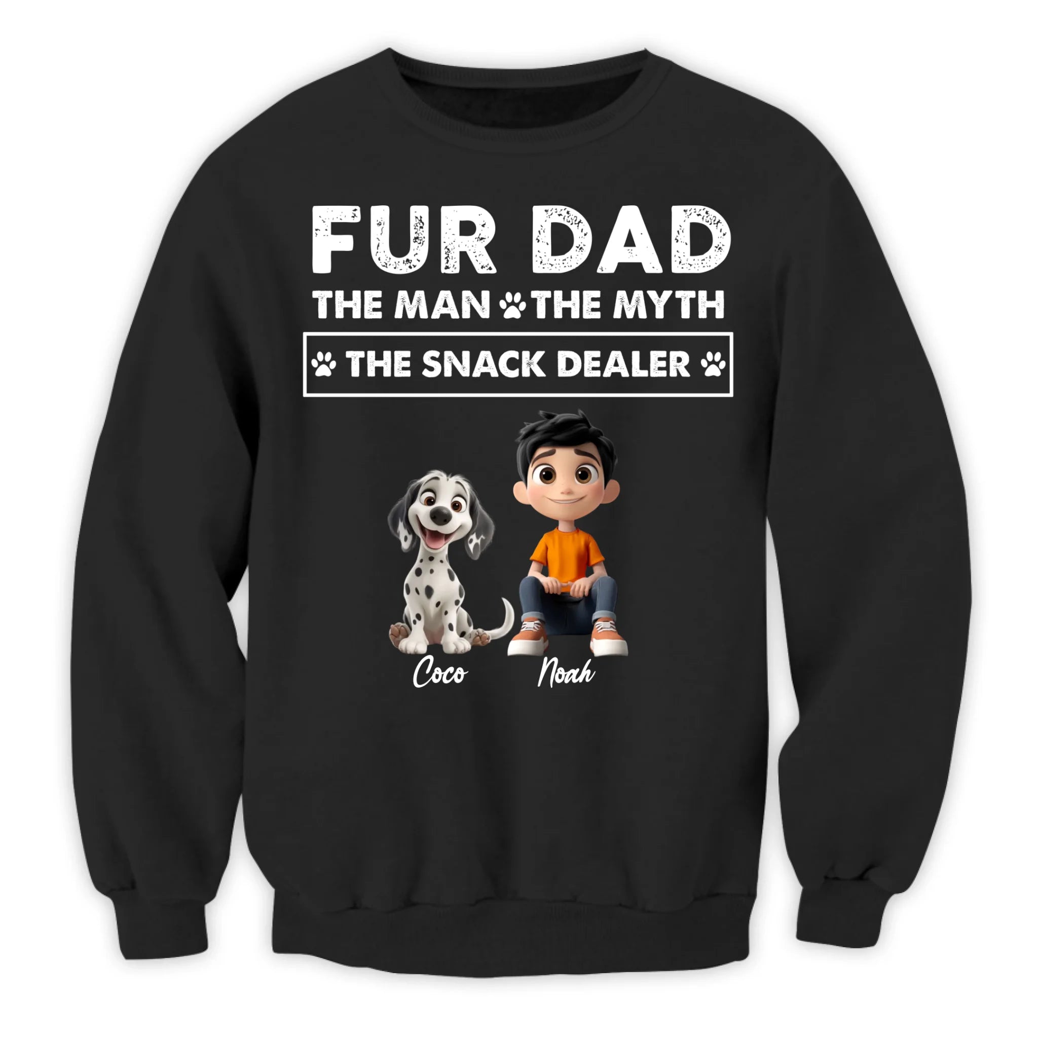 Dog Dad The Man The Myth The Snack Dealer - Personalized T-Shirt, Funny Pet Lover Shirt