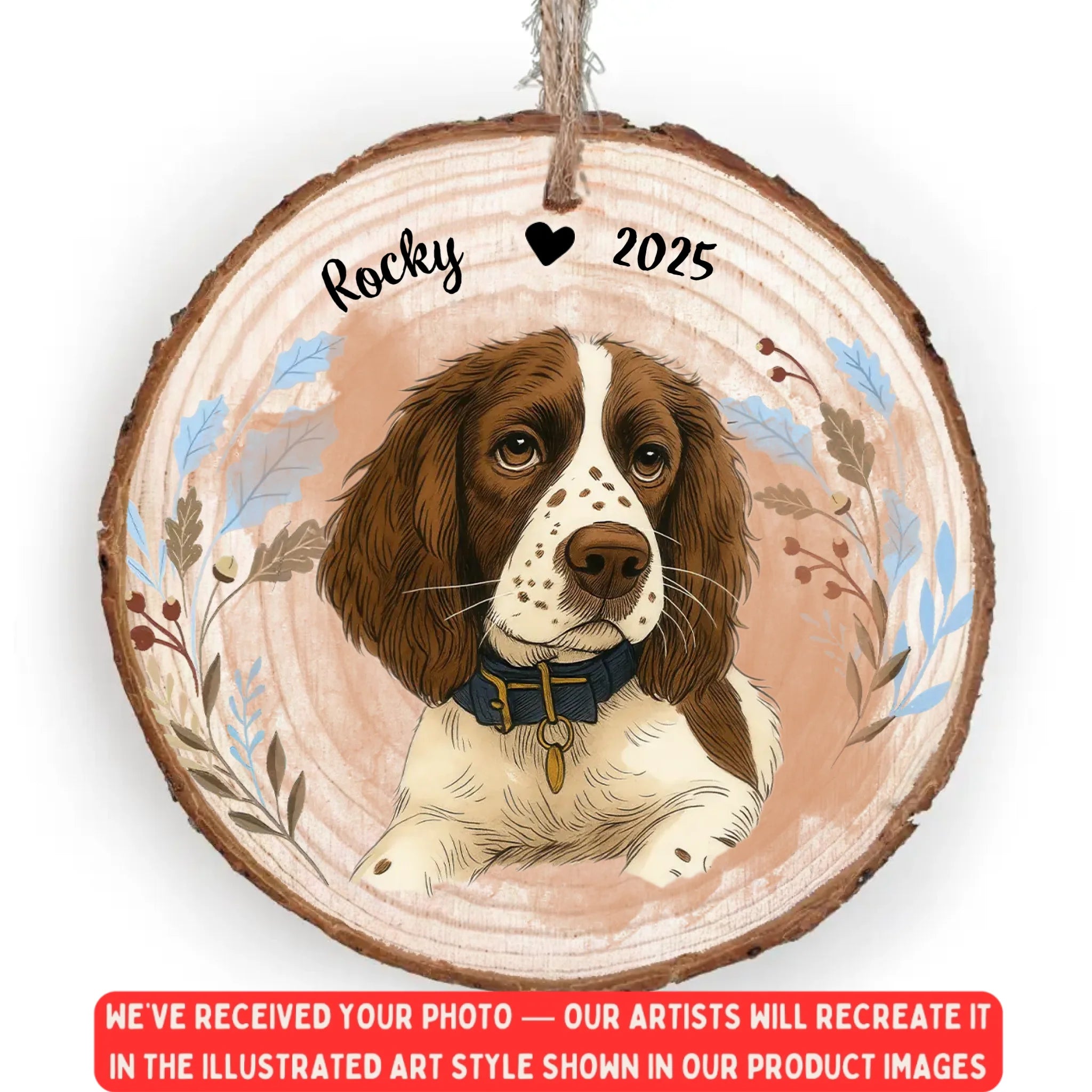 The Best Things In Life Are Furry - Personalized Wood Slice Ornament, Pet Portrait From Photo Ornament, Pet Lover Gift, Pet Memorial Gift,