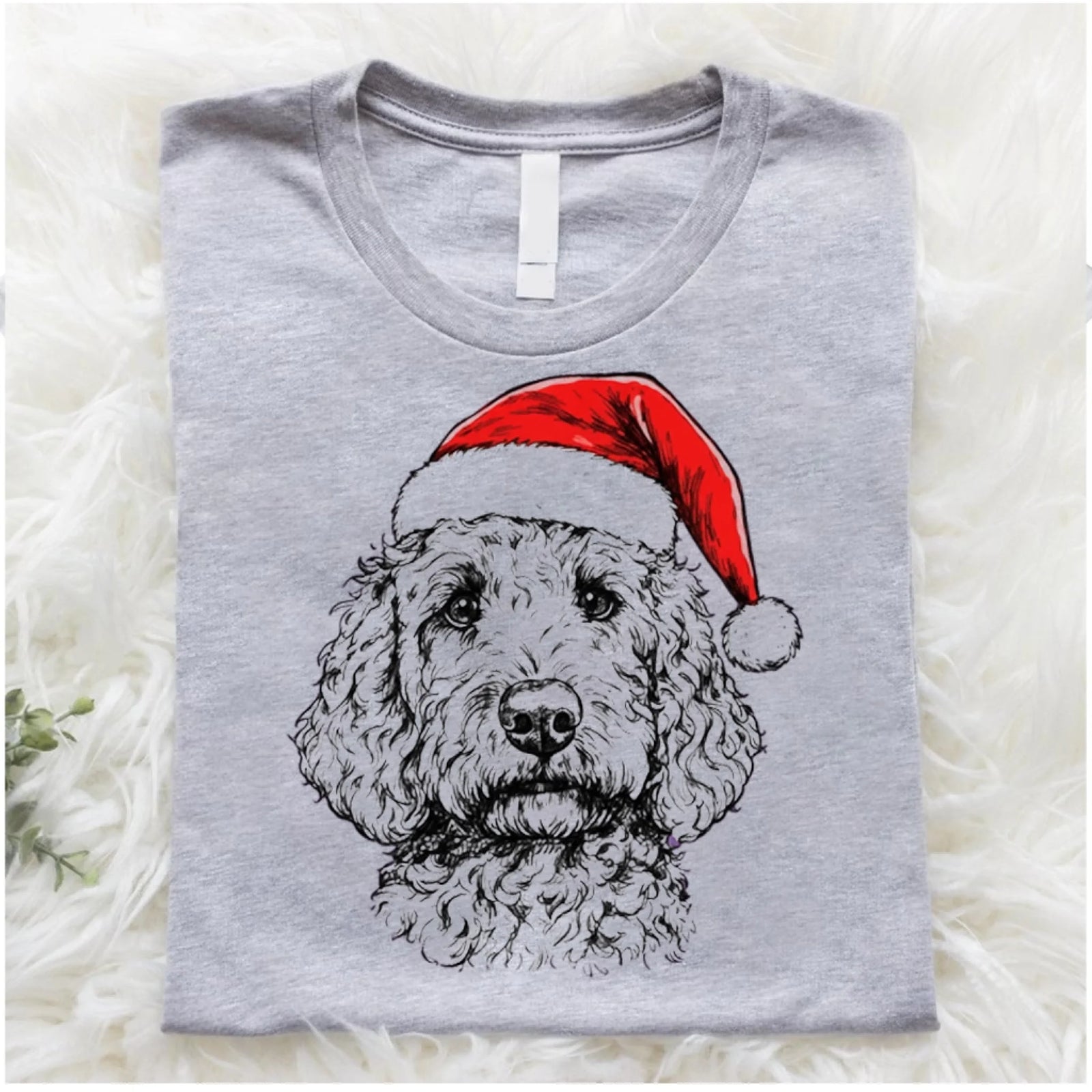Dog Breeds in Festive Santa Hat - Personalized T-Shirt/Sweatshirt, Gift For Dog Lover, Funny Gift
