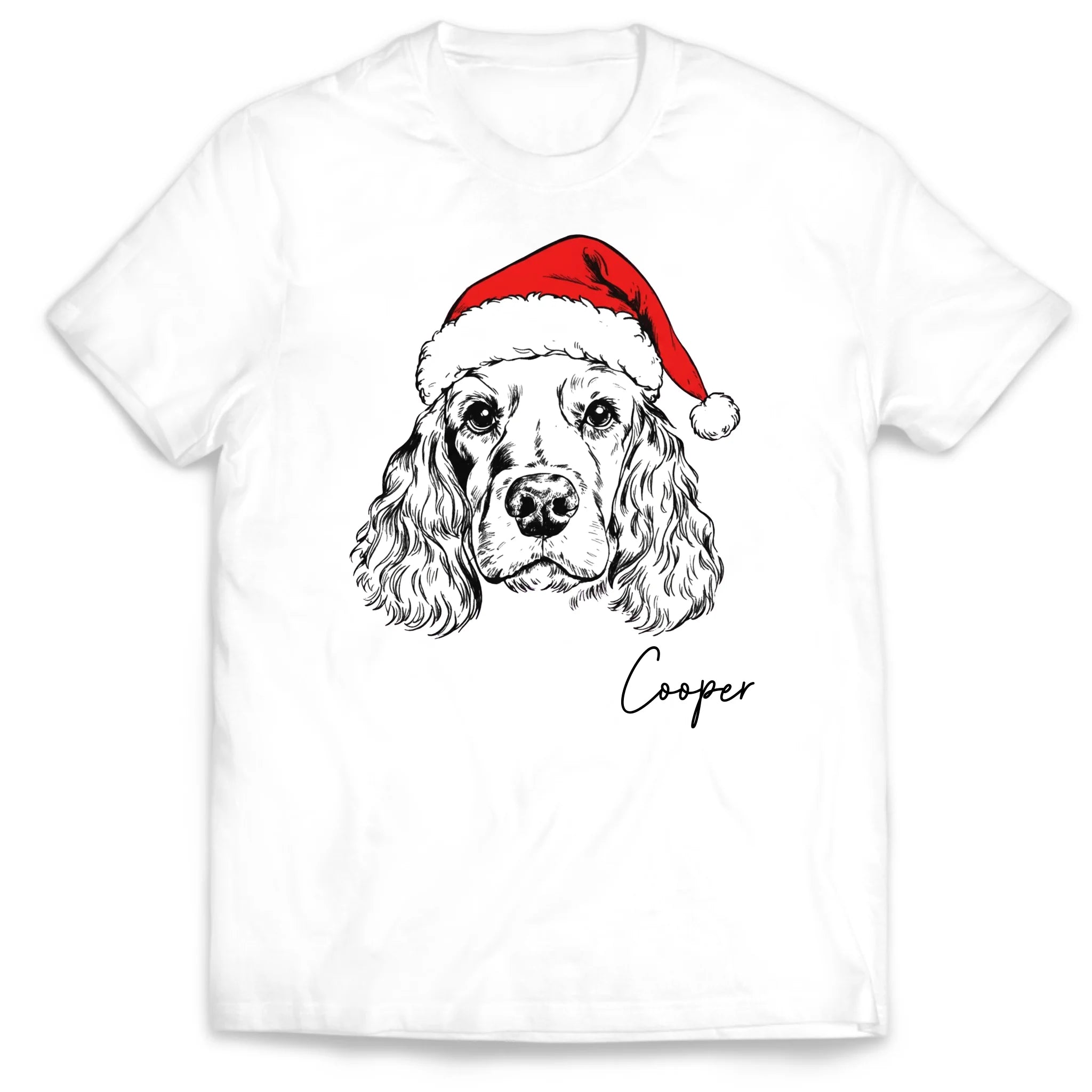 Dog Breeds in Festive Santa Hat - Personalized T-Shirt/Sweatshirt, Gift For Dog Lover, Funny Gift