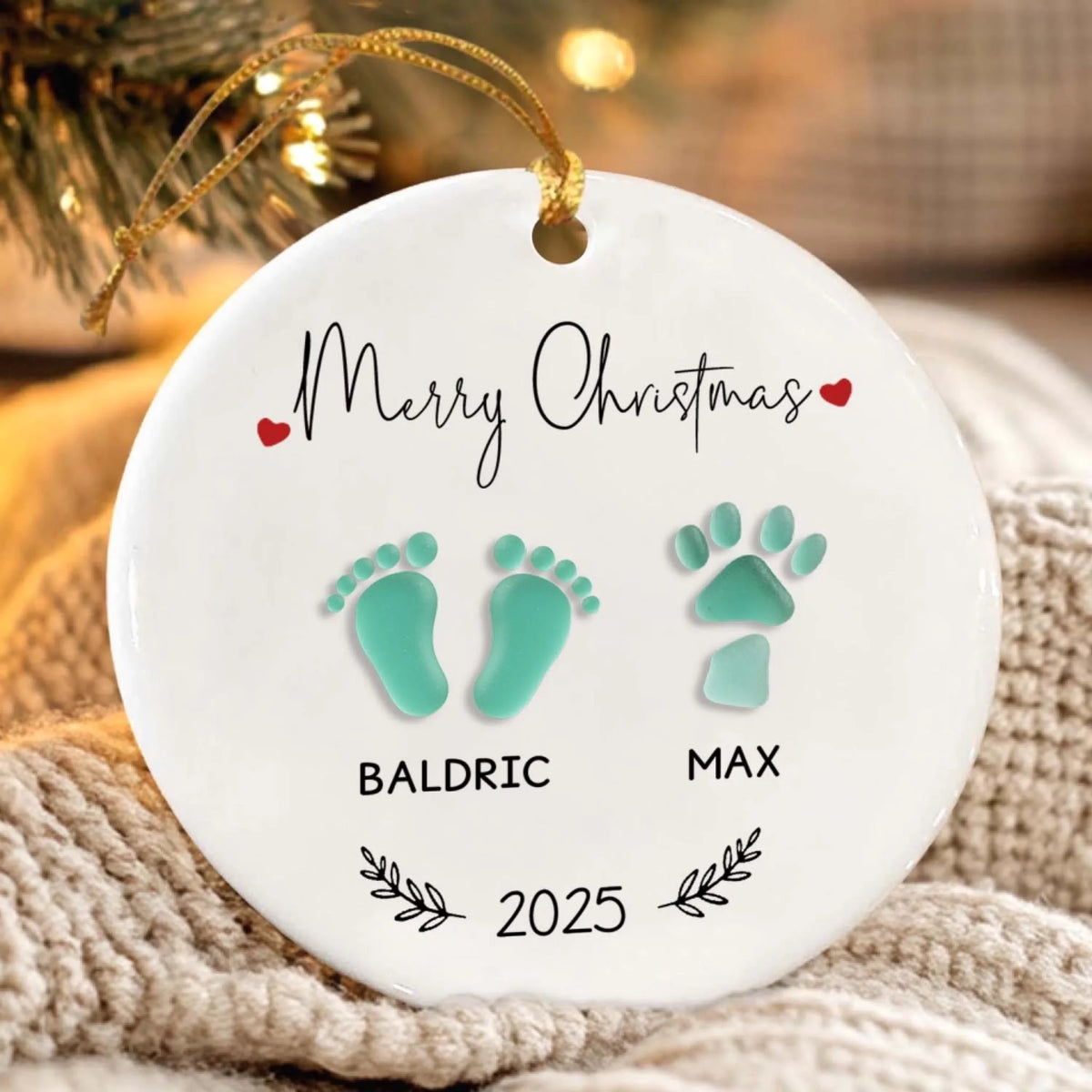 Little Baby & Furry  At This Christmas - Personalized Ceramic Ornament, Gift For Pet Lover, Pet Owner Xmas Decoration