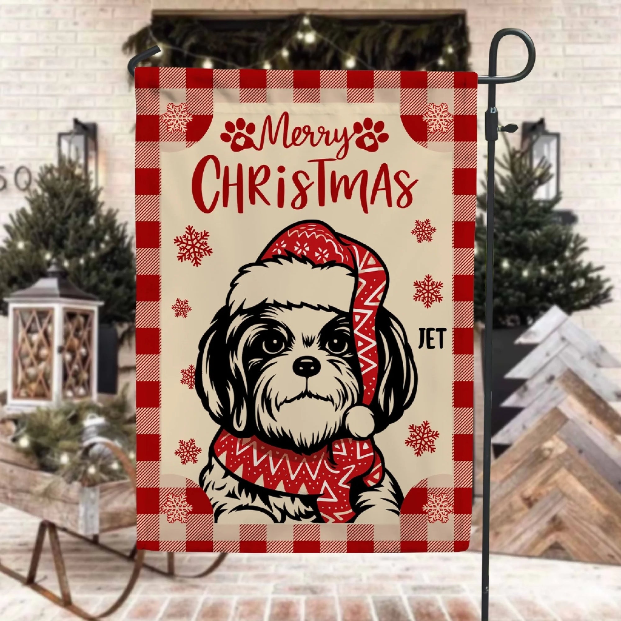 Festive Santa Dog Christmas mk 5