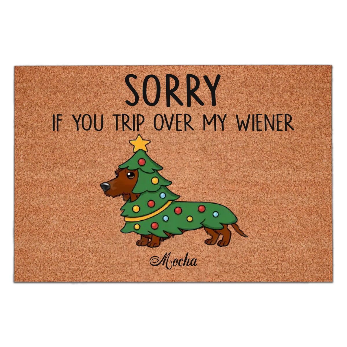Wipe Your Paws And Watch Your Step - Personalized Doormat, Funny Dachshund Doormat, Humorous Dog Lover Housewarming Gift