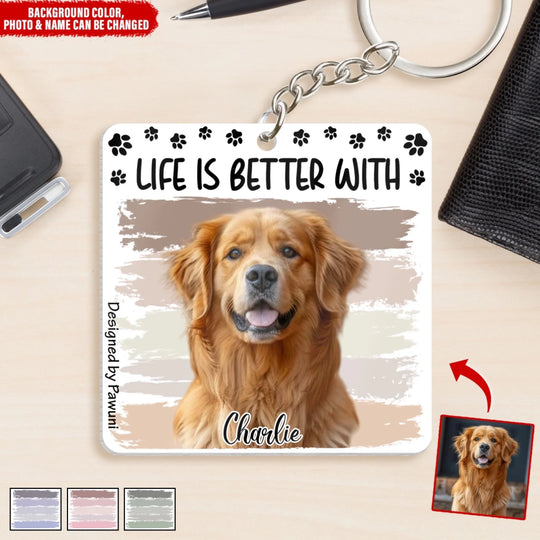 Life Is Better With A Furry Friend - Personalized Keychain, Gift For Pet Lover, Dog/Cat Parents Keychain
