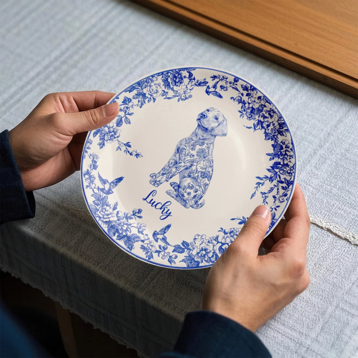 Chinoiserie Toile De Jouy Dog Art mk 4