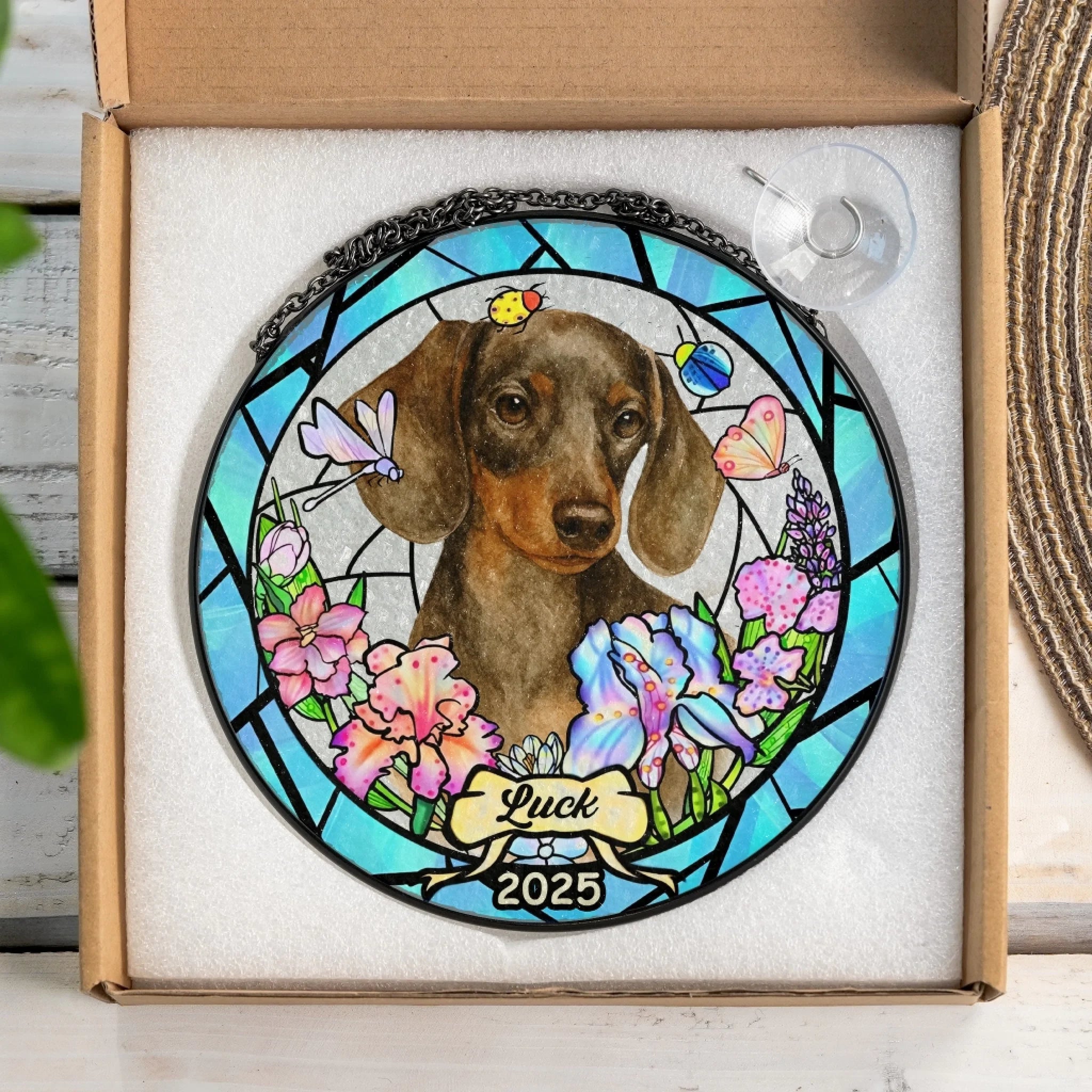 Dog Illustration With Flowers mk 5