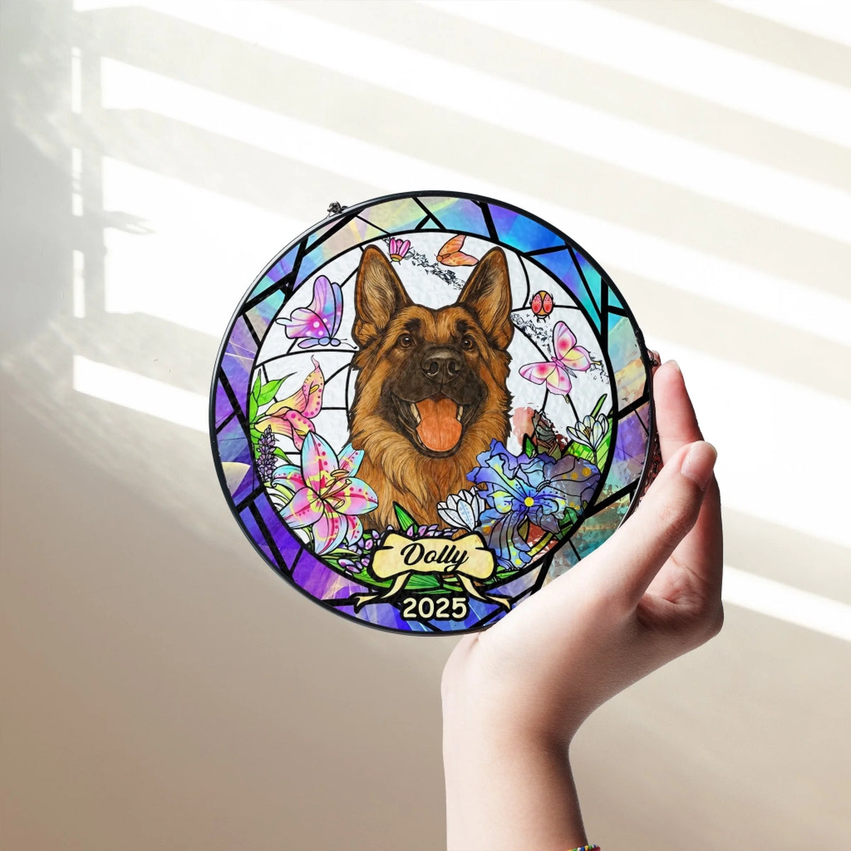 Dog Illustration With Flowers mk 3