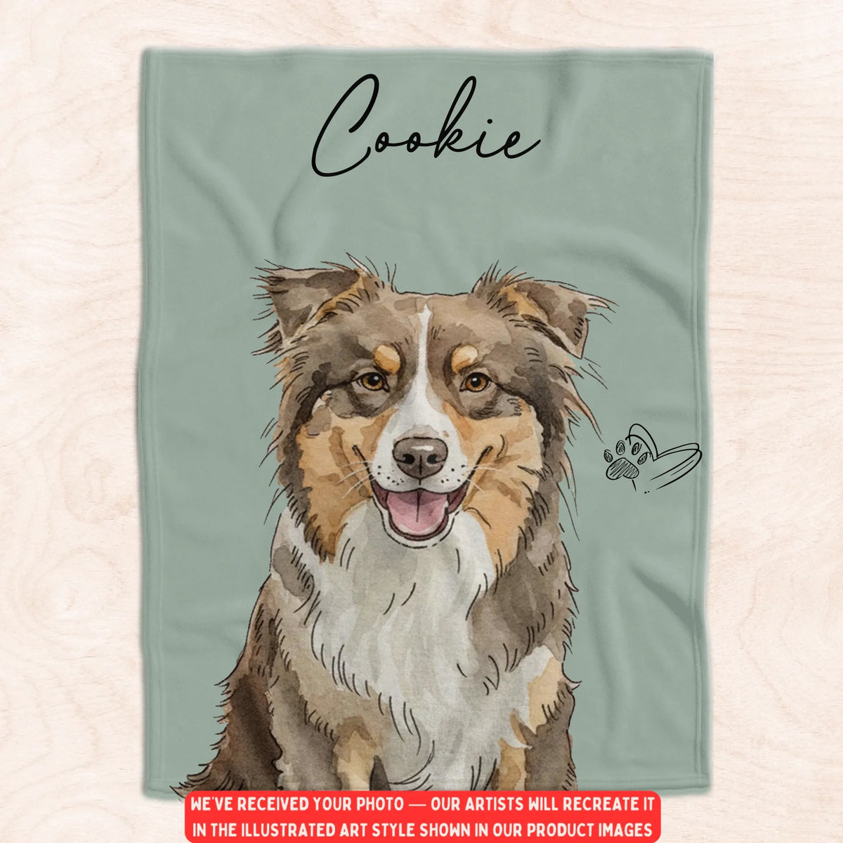 Life's Simple Joys Are Measured In Purrs And Tail Wags - Personalized Blanket, Custom Pet Art Portrait Gift, Dog/Cat Hand-Drawn Keepsake