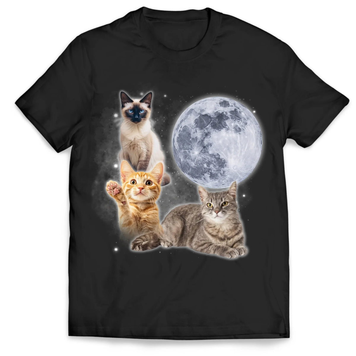 Custom Pet Howling To Moon Vintage - Personalized T-Shirt, Gift For Pet Lover, Pet Photo