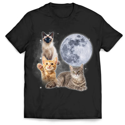 Custom Pet Howling To Moon Vintage - Personalized T-Shirt, Gift For Pet Lover, Pet Photo