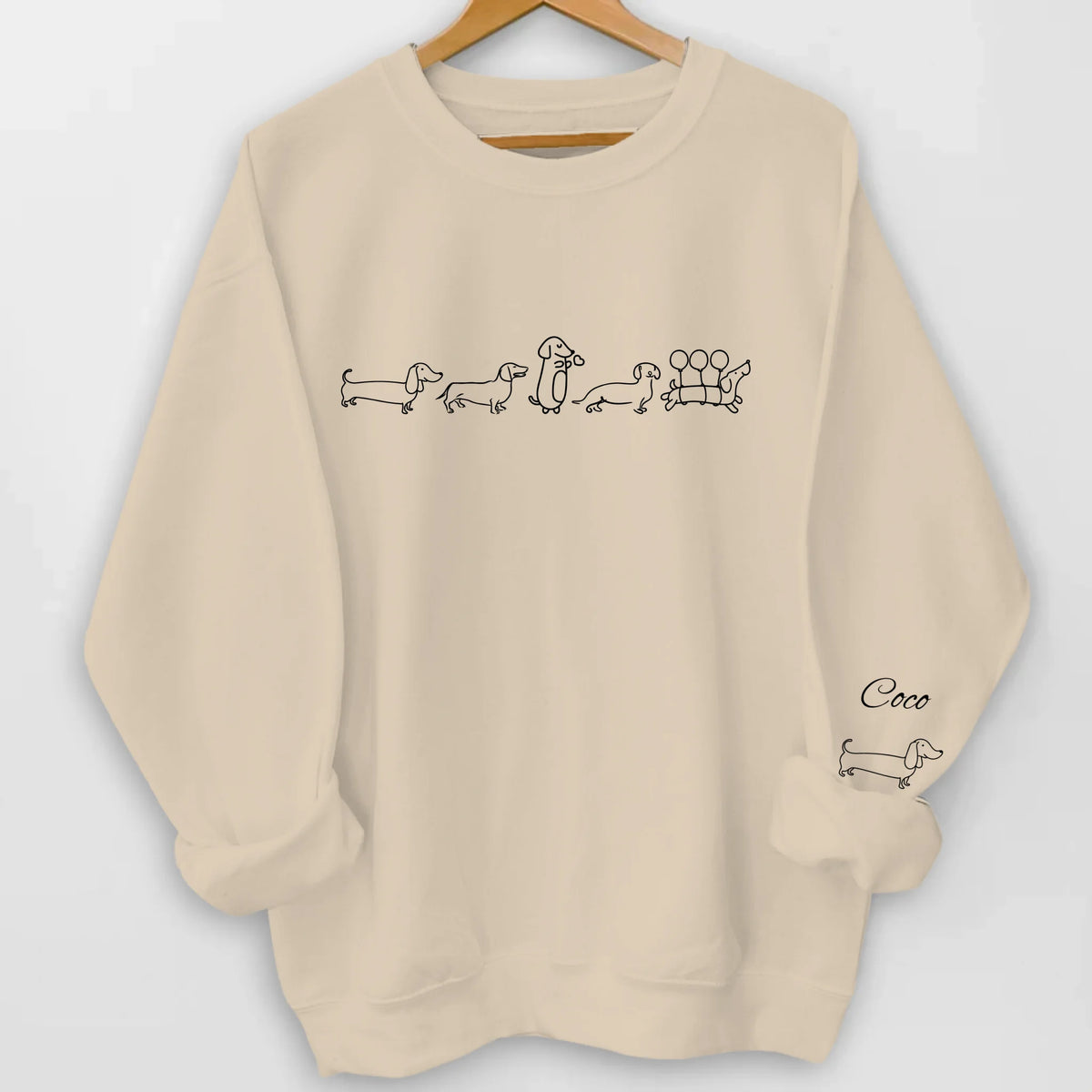 Dachshund Mom - Personalized Sleeve Print Sweatshirt, Gift For Dog Lover, Gift For Dog Mom