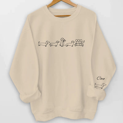 Dachshund Mom - Personalized Sleeve Print Sweatshirt, Gift For Dog Lover, Gift For Dog Mom
