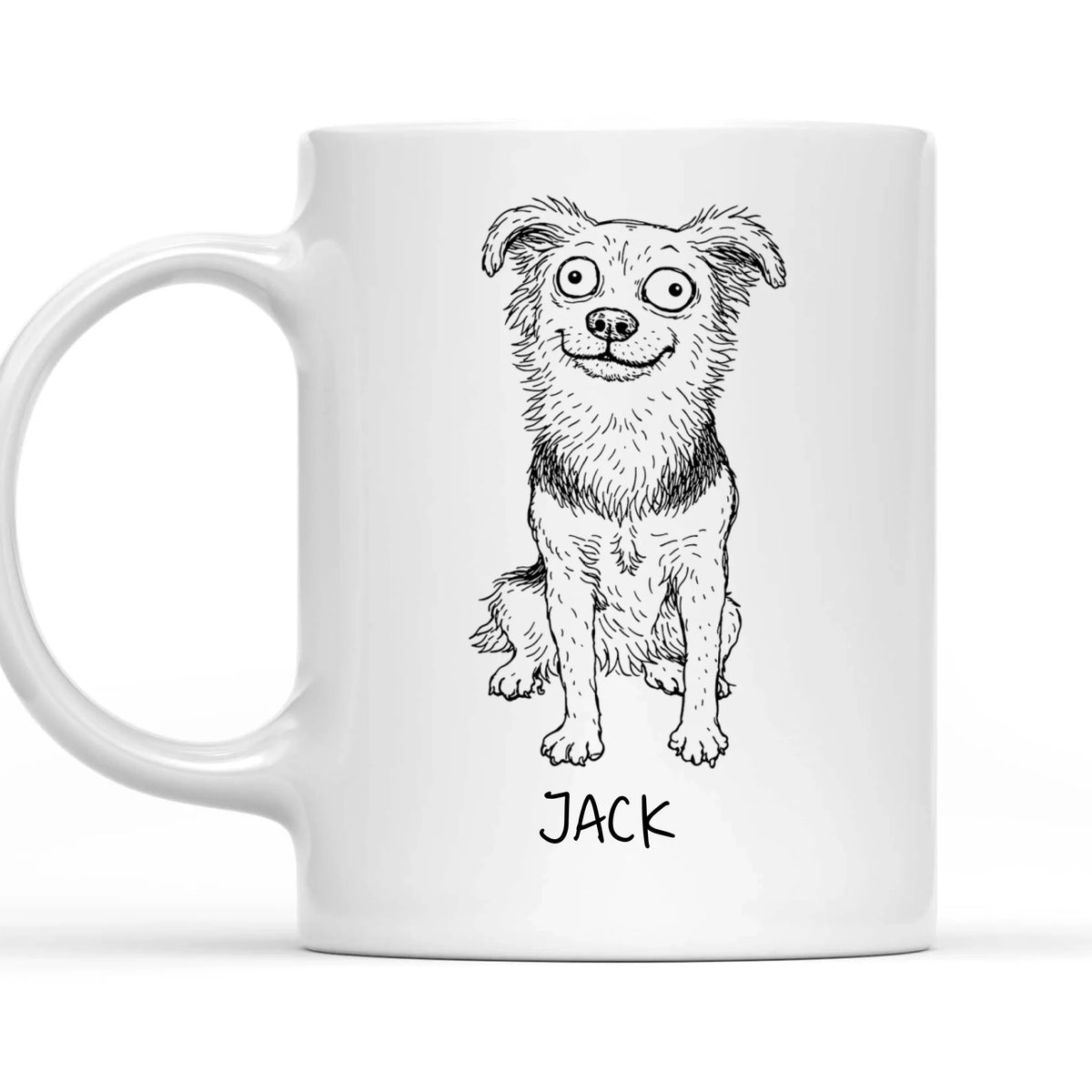 Ugly But Cute - Personalized Mug, Custom Ugly Pet Portrait, Funny Pet Portrait Line Art Coffee Cup