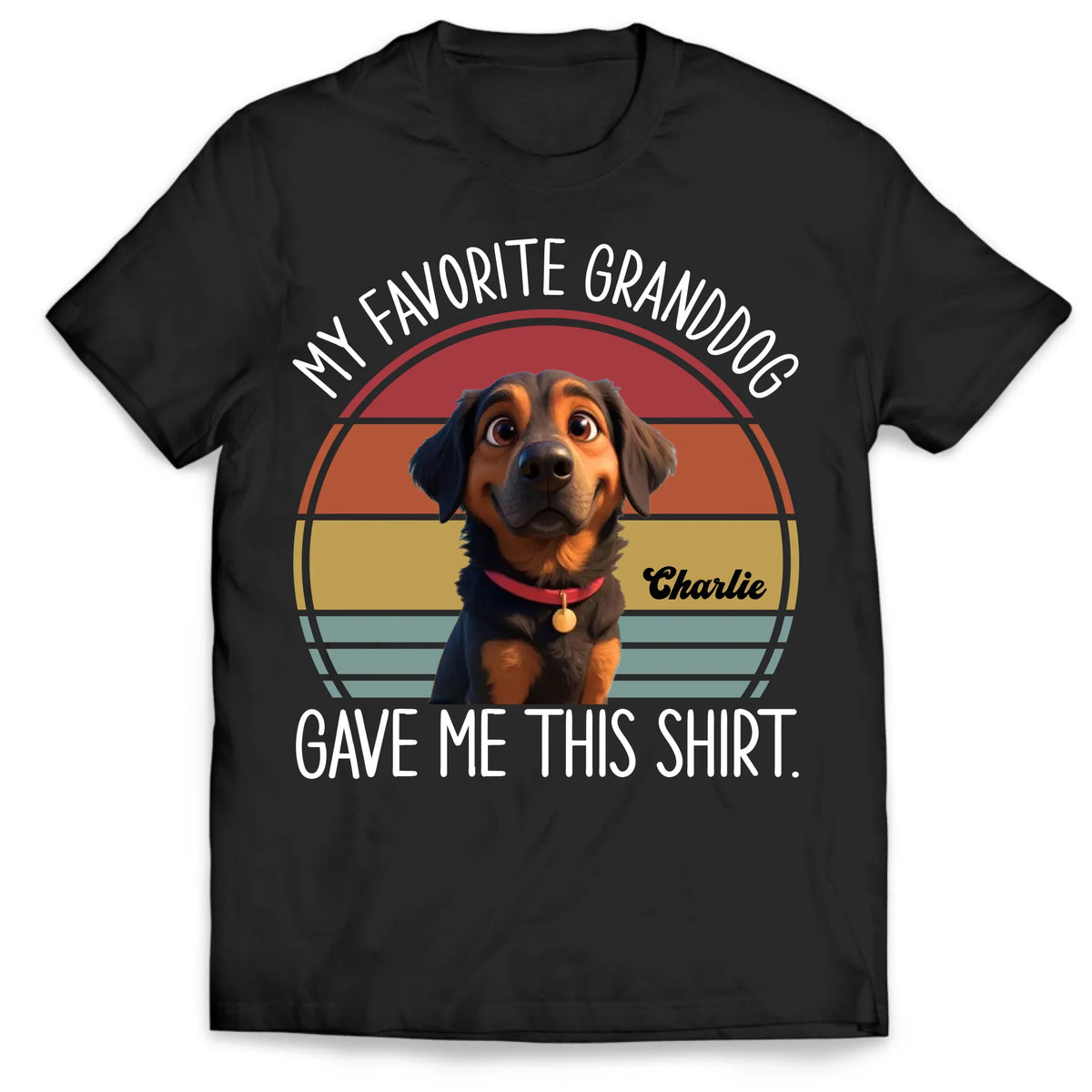 Custom Pet Photo 3d Style, My Favorite Granddog - Personalized T-Shirt, Gift For Dog Lover