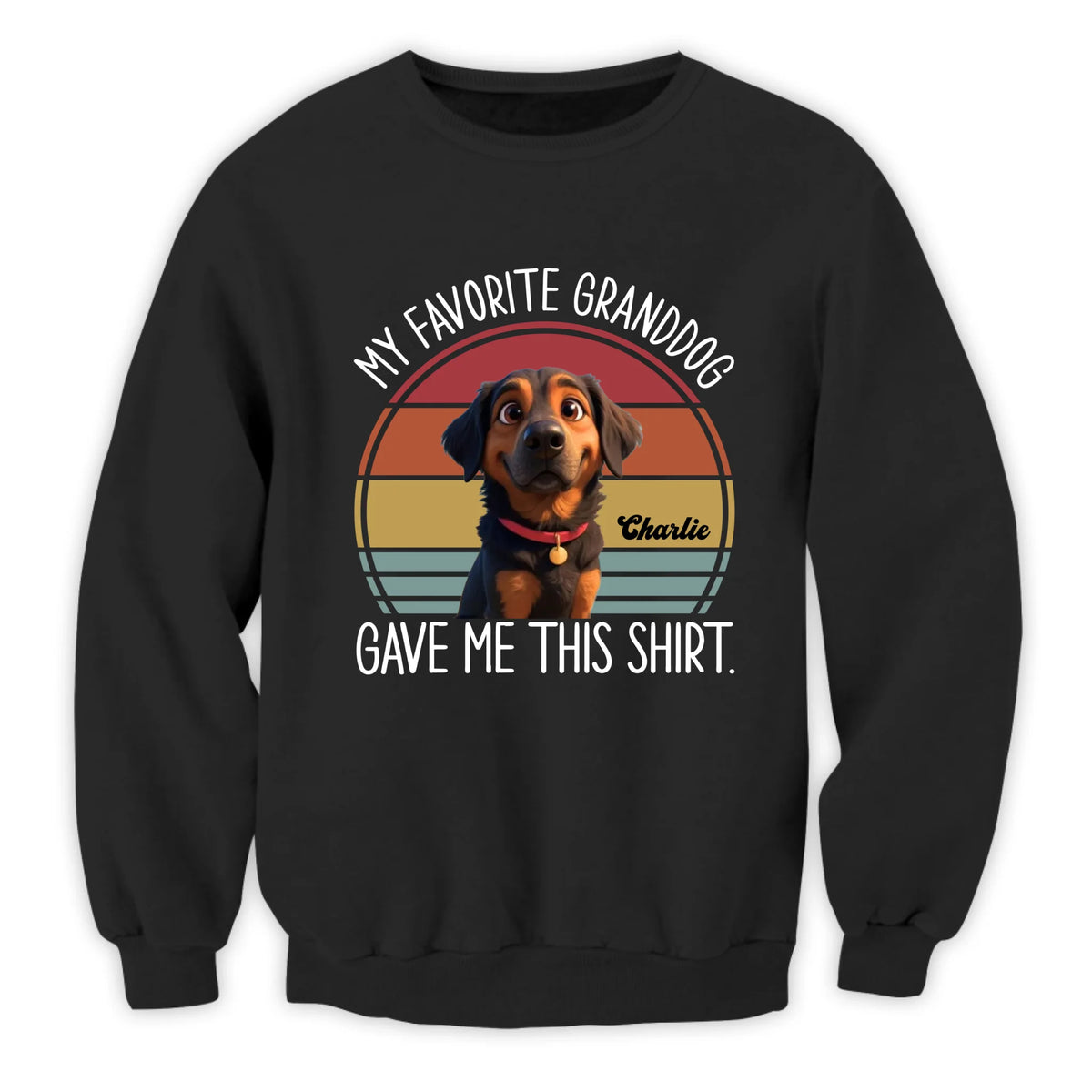 Custom Pet Photo 3d Style, My Favorite Granddog - Personalized T-Shirt, Gift For Dog Lover