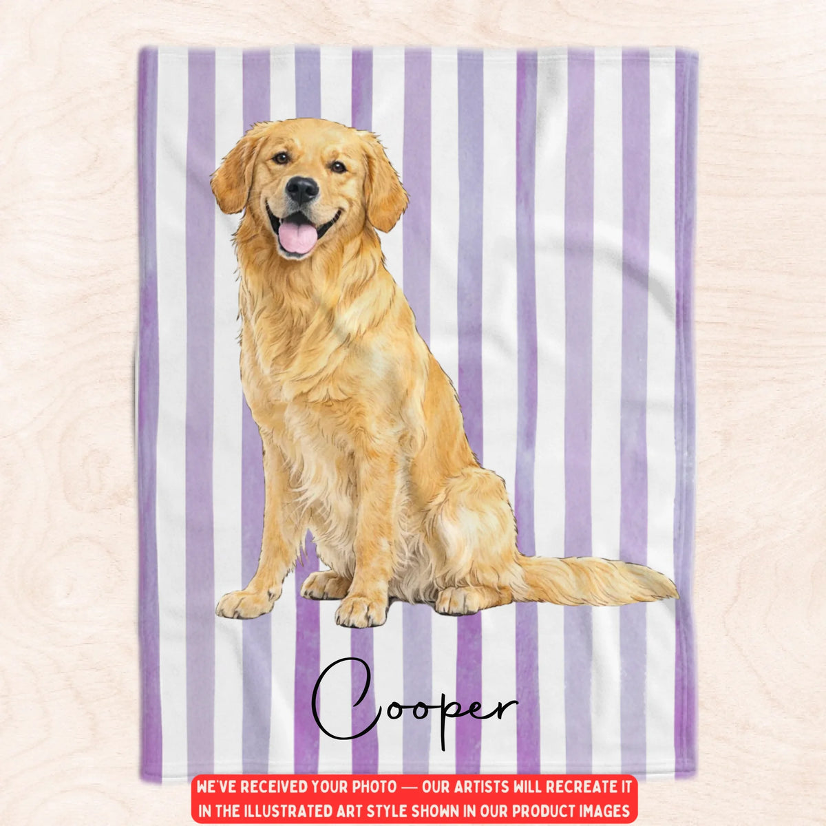 Wrapped In Love, Wrapped In Fur - Personalized Blanket, Gift For Dog Lover, Watercolor Pet Portrait Throw, Gift For Dog/Cat Parent
