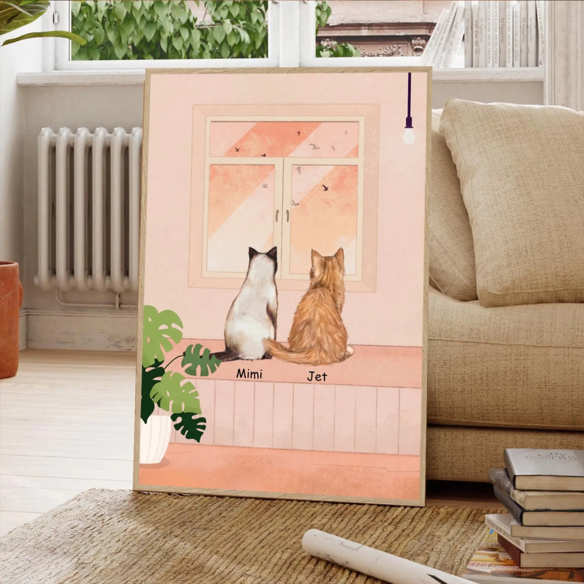 Cats Watching Birds In Window mk 5