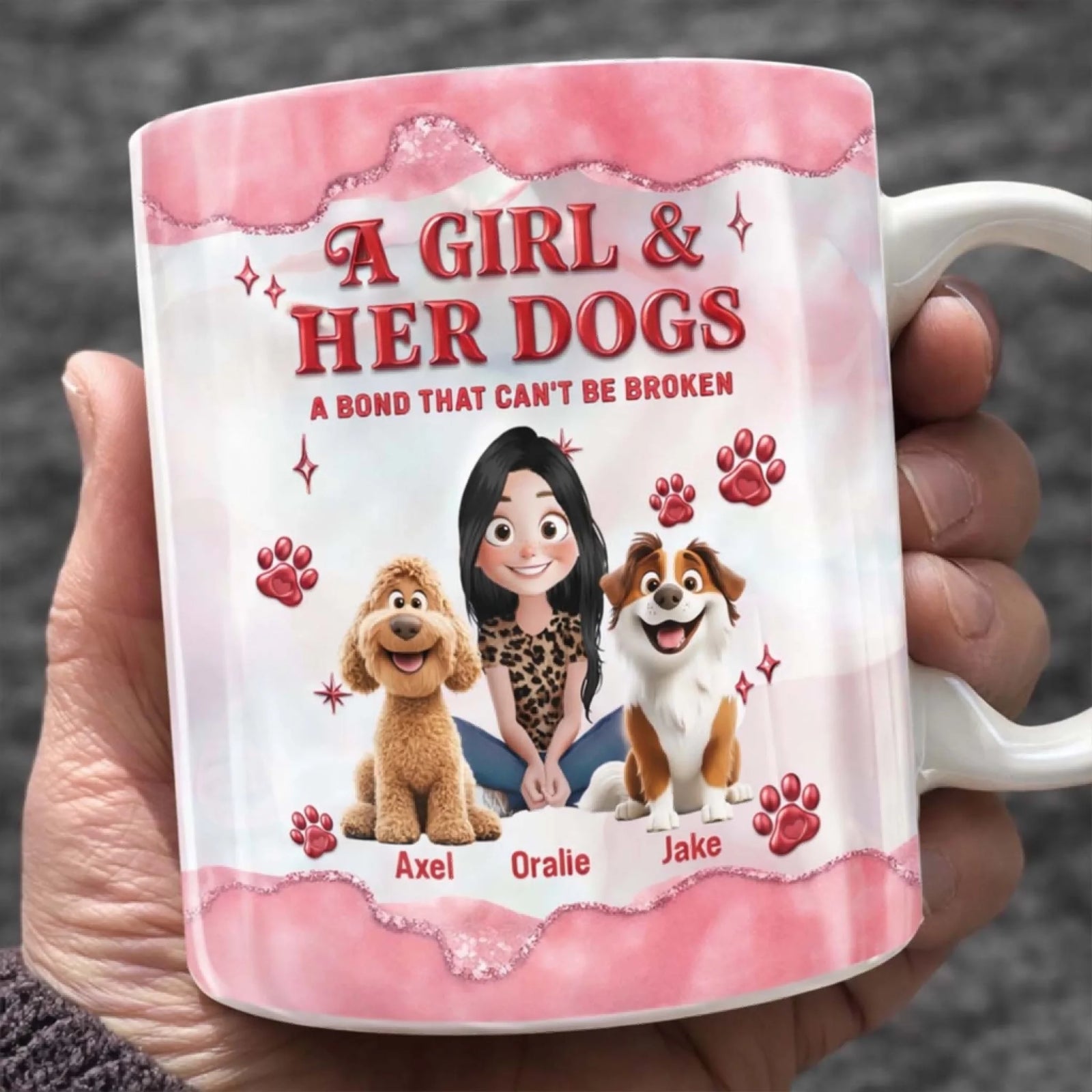 Girl And Dog - Personalized Mug, Gift For Dog Lovers, Dog Lover Mug Gift