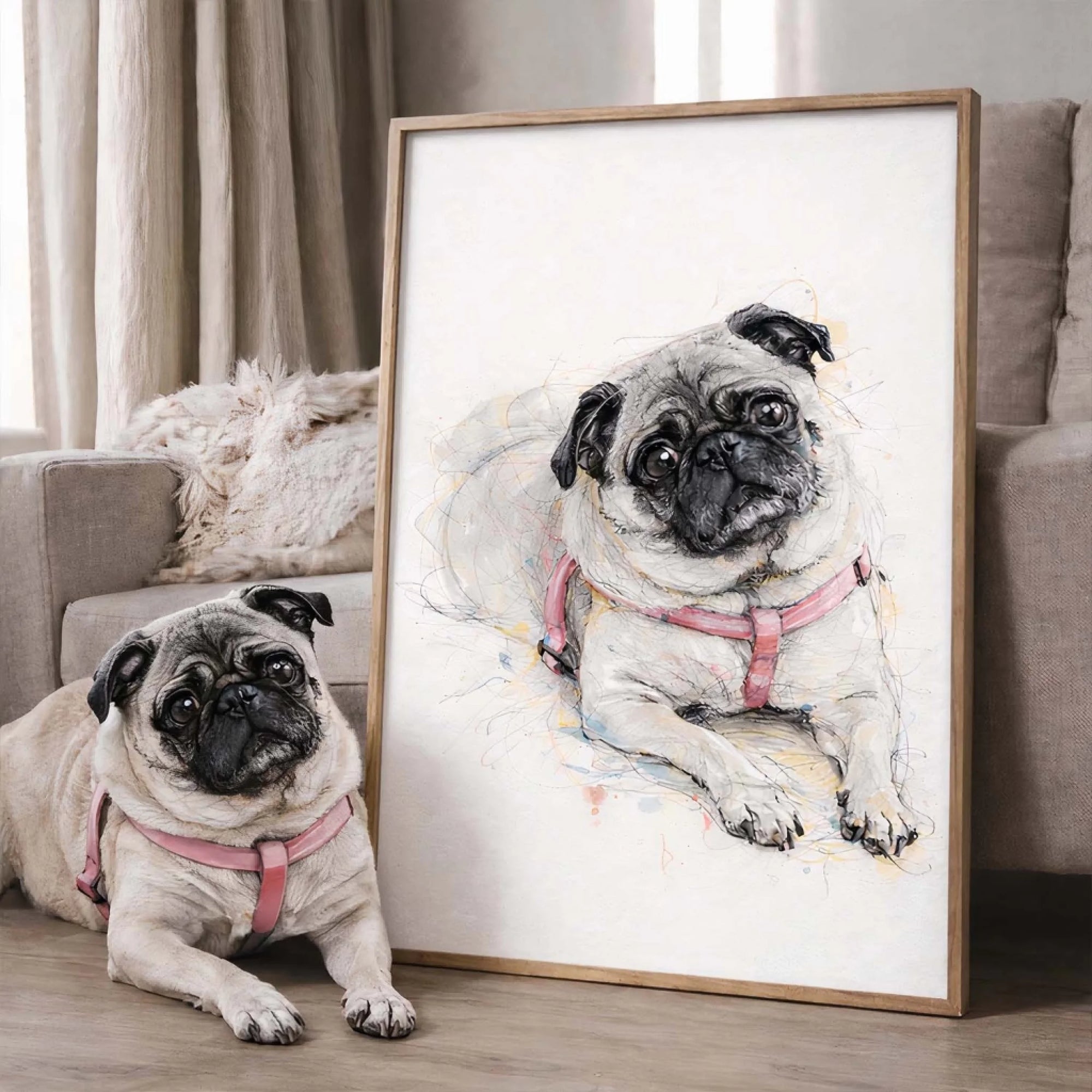 My Cute Fur Friends Colorline Abstract Scribble Pet Portrait My Cute Fur Friends Colorline Abstract Scribble Pet Portrait