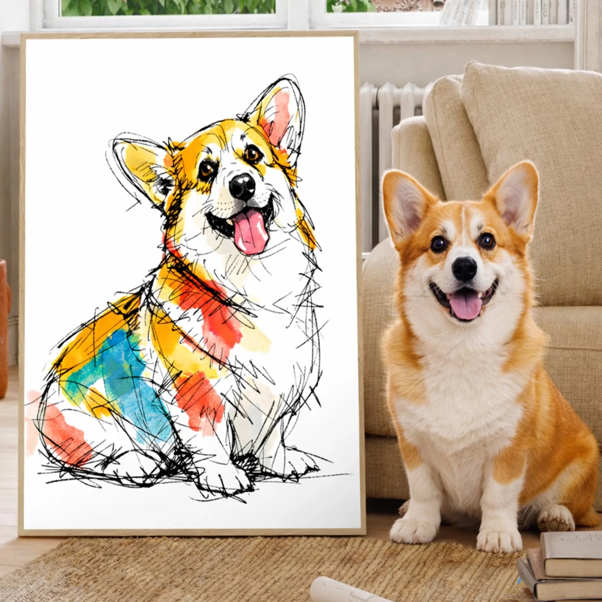 A Love Drawn For Your Pet - Personalized Poster, Color Scribble