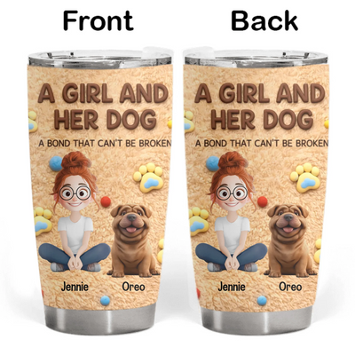 A Girl & Her Dog Forever Best Friends - Personalized Tumbler, Gift For Dog Lovers