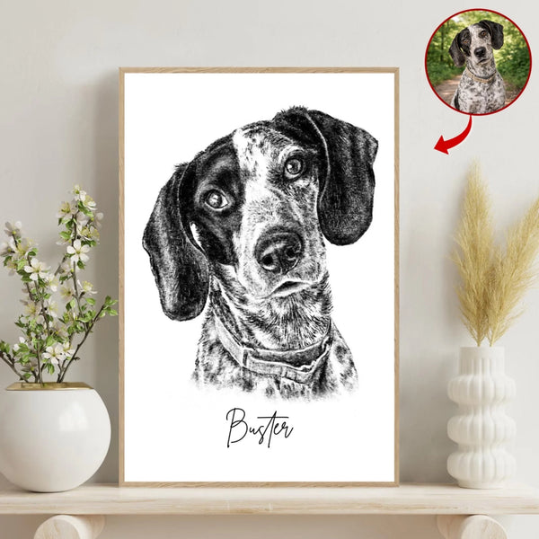Custom cat memorial portrait poster
