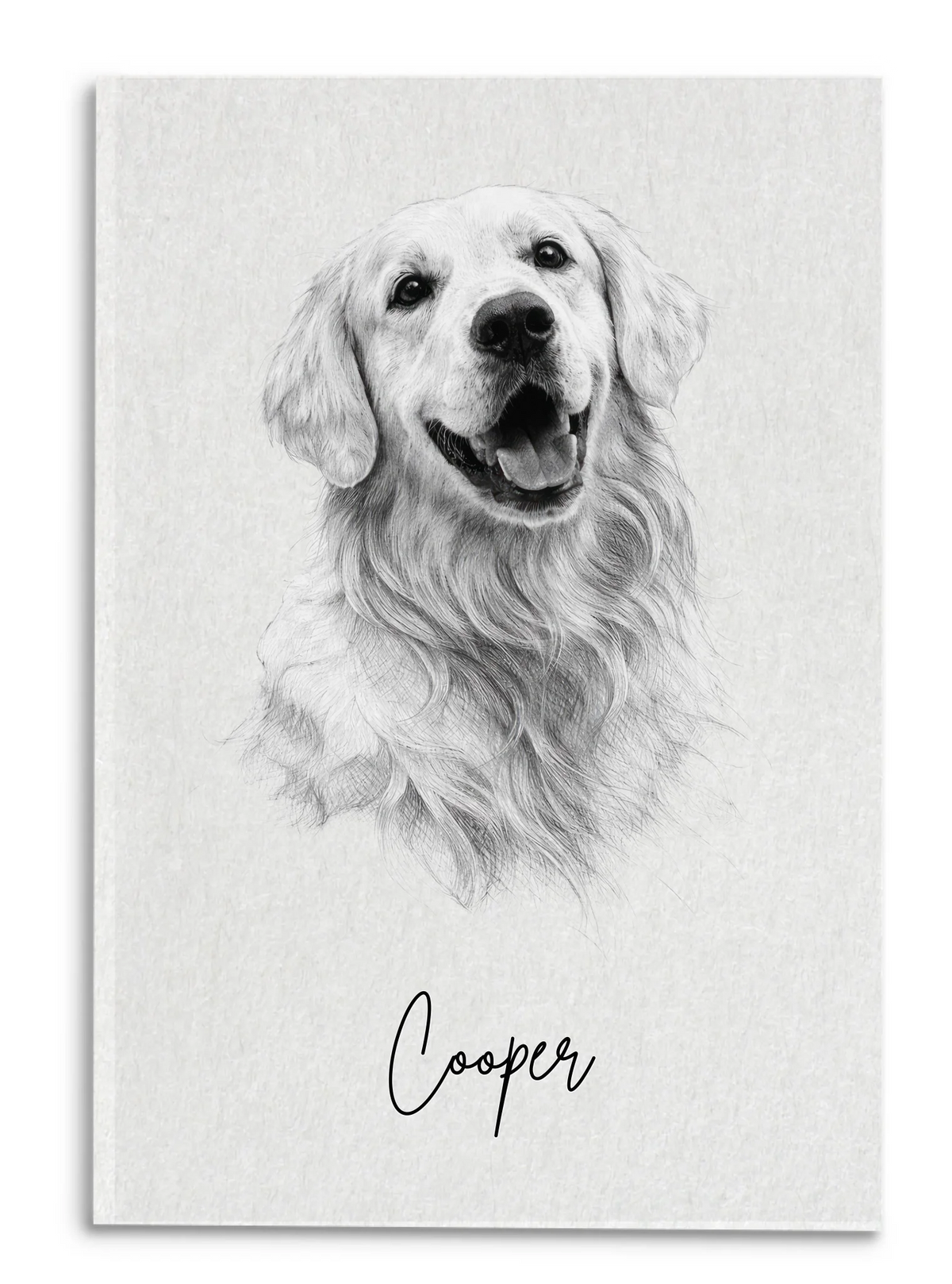 Cute Fur Friend Keepsake - Personalized Canvas, Gift For Pet Lovers, Drawing Charcoal Portrait From Pet Photo