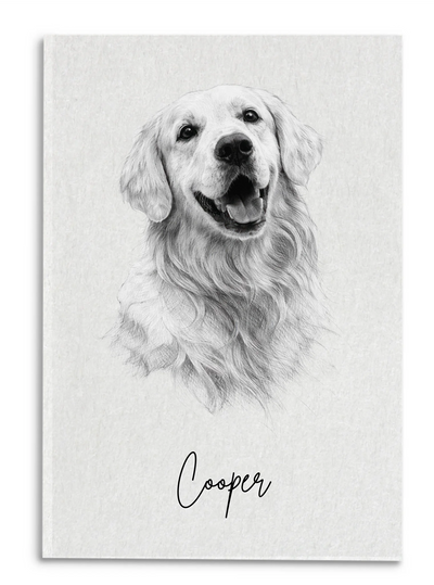 Cute Fur Friend Keepsake - Personalized Canvas, Gift For Pet Lovers, Drawing Charcoal Portrait From Pet Photo
