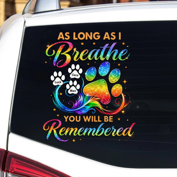 Forever Remembered personalized pet memorial decal