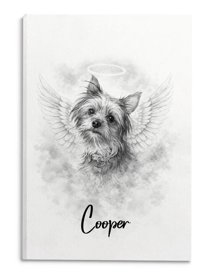 Charcoal Sketch Always in Our Hearts - Personalized Canvas, Drawing Portrait From Photo, Memorial Gift