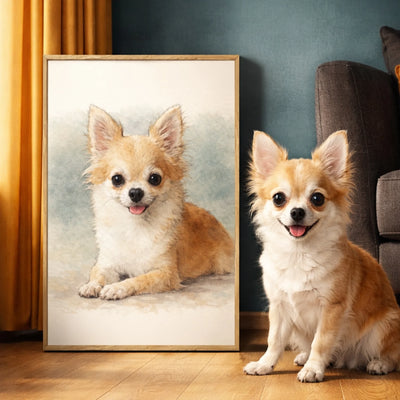 A Little Paw Left A Big Mark On My Heart - Personalized Poster, Watercolor Pet Portrait, Pet Portrait From Photo