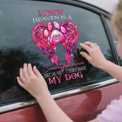 Heaven Gained My Best Friend - Personalized Decal, Memorial Gift, Sympathy Gift For Loss of Pet