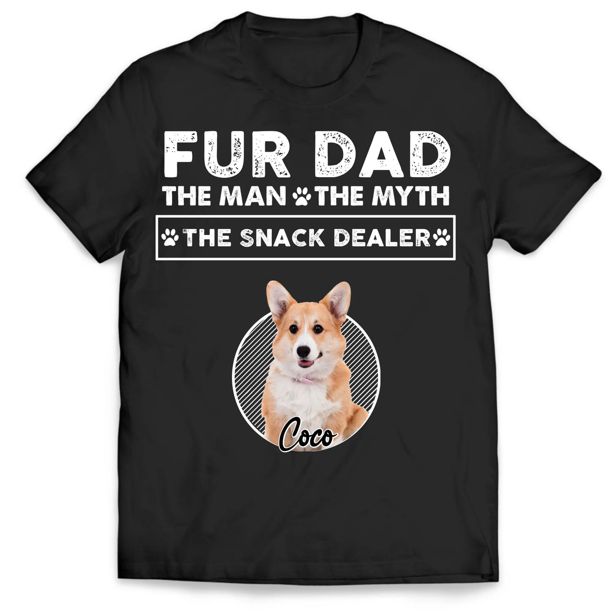 Fur Dad The Man The Myth The Snack Dealer - Personalized T-Shirt, Gift For Dog Lovers, Dog Mom, Dog Dad - TS1201