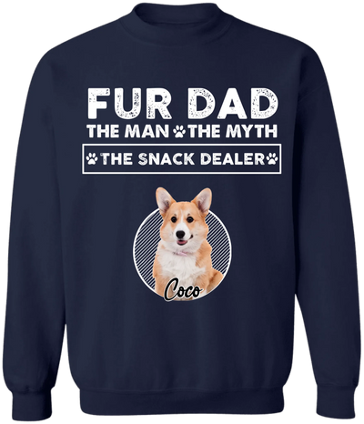 Fur Dad The Man The Myth The Snack Dealer - Personalized T-Shirt, Gift For Dog Lovers, Dog Mom, Dog Dad - TS1201