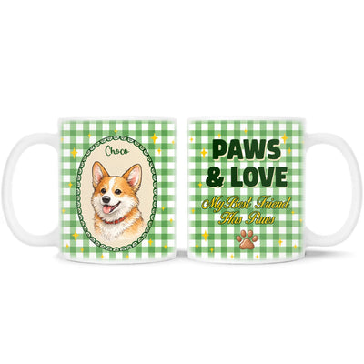 My Best Friend Has Paws - Personalized Mug, Cute Pet Portraits Handdrawn Art Mug, Gift For Pet Lovers