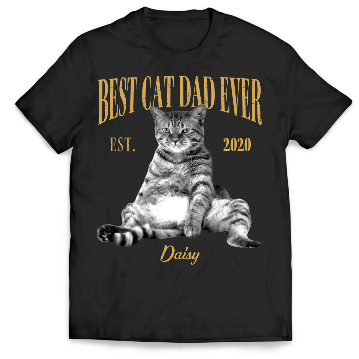 Built Different, Cat Dad Edition - Personalized T-Shirt, Custom Pet Portrait Tee, Best Cat Dad Ever Gift, Pet Dad/Mom Gift