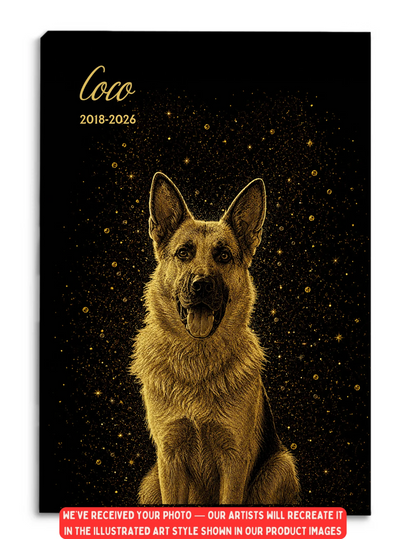 Forever Loved - Personalized Canvas, Memorial Gift For Loss Of Pet With Custom Portrait