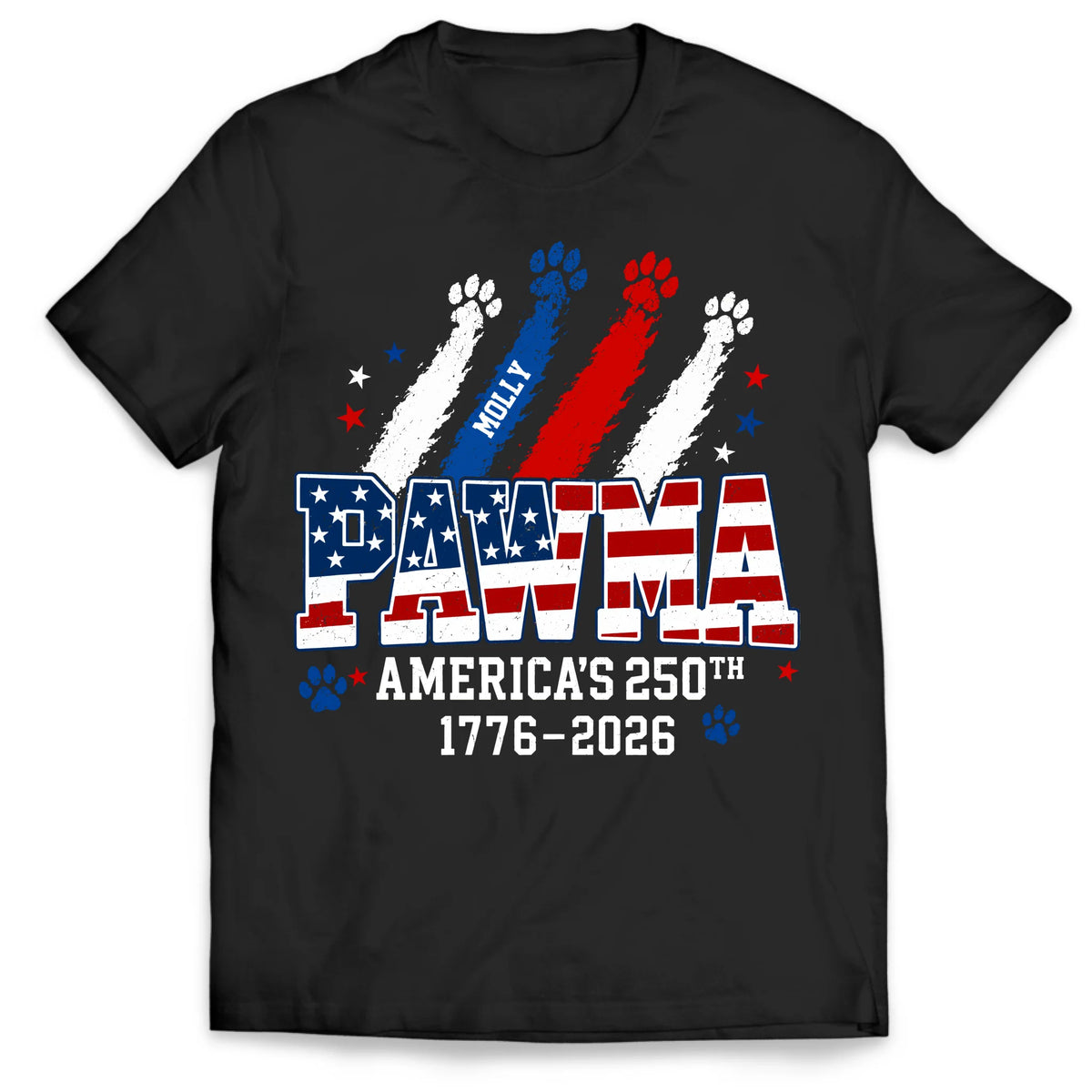 Custom Pawpa Shirt American 250th Anniversary, Personalized Pet Names TShirt