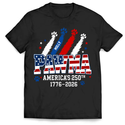 Custom Pawpa Shirt American 250th Anniversary, Personalized Pet Names TShirt