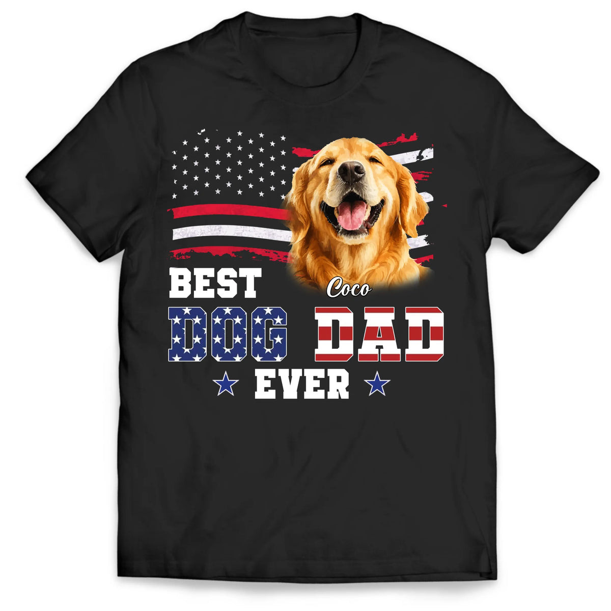 Stars, Stripes &amp; Wet Noses - Personalized T-Shirt, American Flag Dog Dad/Mom Gift, Dog Lover Gift, Patriotic Dog Tee