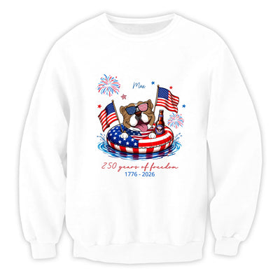 Patriotic Dogs 4th of July - Personalized Shirt Dog Breeds, Custom Available, USA Flag, Fireworks, USA 250 Shirt
