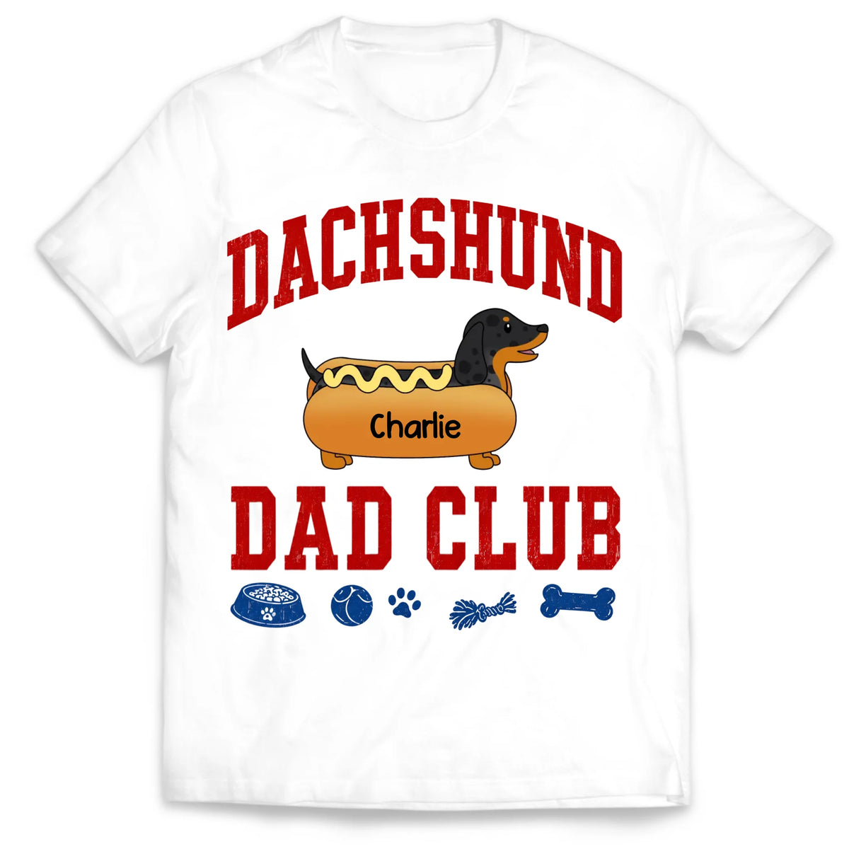 Dachshund Dad - Personalized Shirt Dachshund Dad Club T-Shirt, Wiener Dog Lover Gift, Dog Dad Graphic Tee, Father's Day Gift