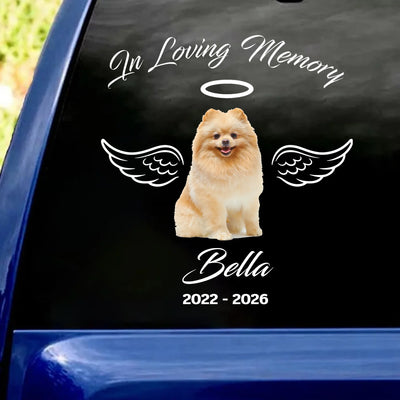 In Loving Memory With Pet Photo - Personalized Decal, Pet Memorial Decal, Custom Car Decal